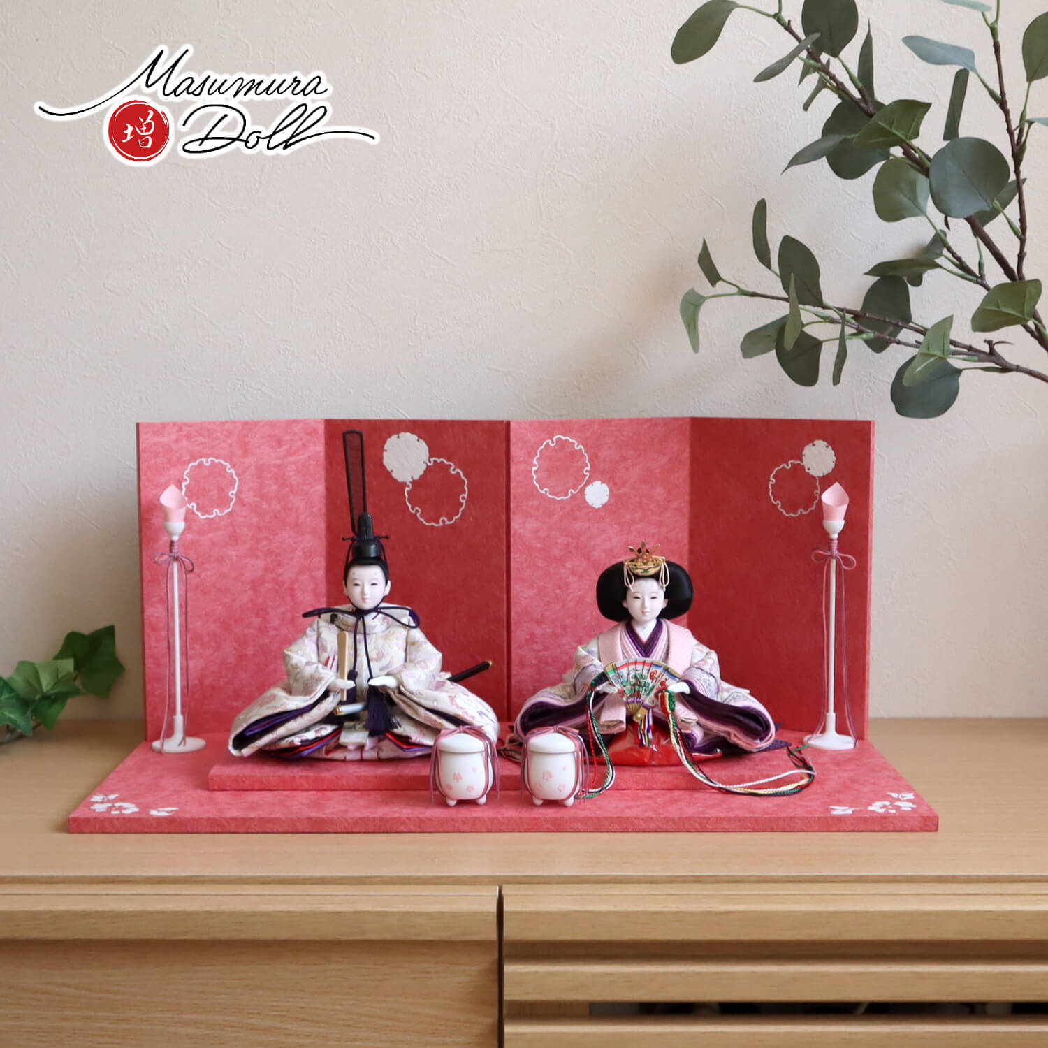 最新作 華峰作 芥子 西陣織 唐花クリーム 雪輪牡丹 盛上手描きセット