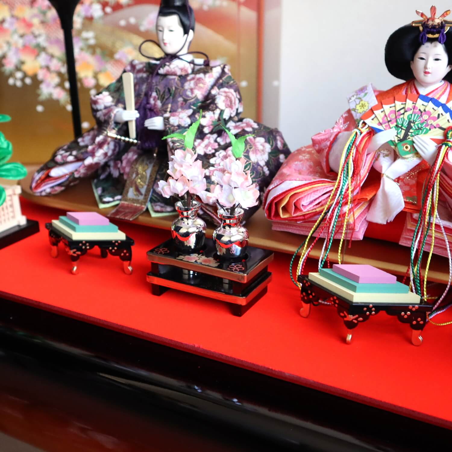 特別セール商品】【日本製】親王 桜金襴衣装 六角パノラマ 特別セール商品】【日本製】親王 桜金襴衣装 六角パノラマ