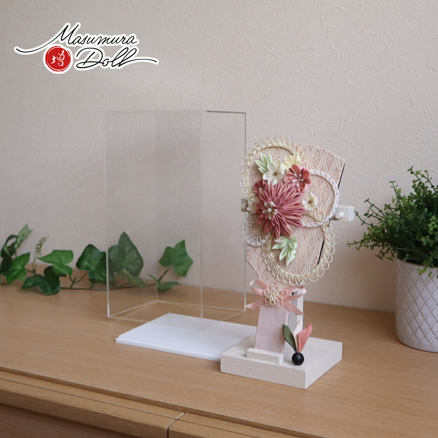 8号 羽子板 ピンク 桜 アクリルケース フラワー