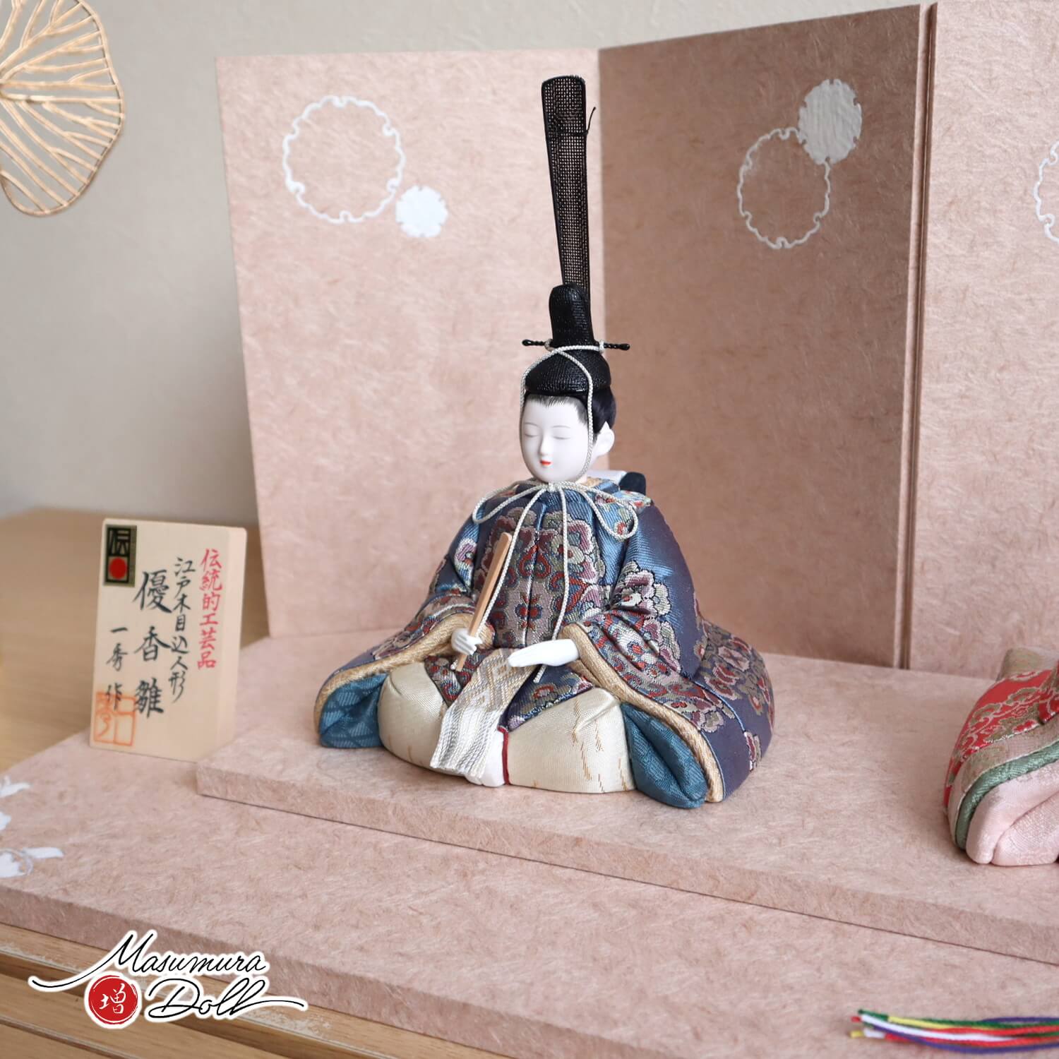 伝統的工芸品 木村一秀作 優香雛 雪輪牡丹 盛上手描きセット ひな人形 雛人形 木目込み 木目込み人形 可愛い おしゃれ モダン ひな人形  五月人形の増村人形店