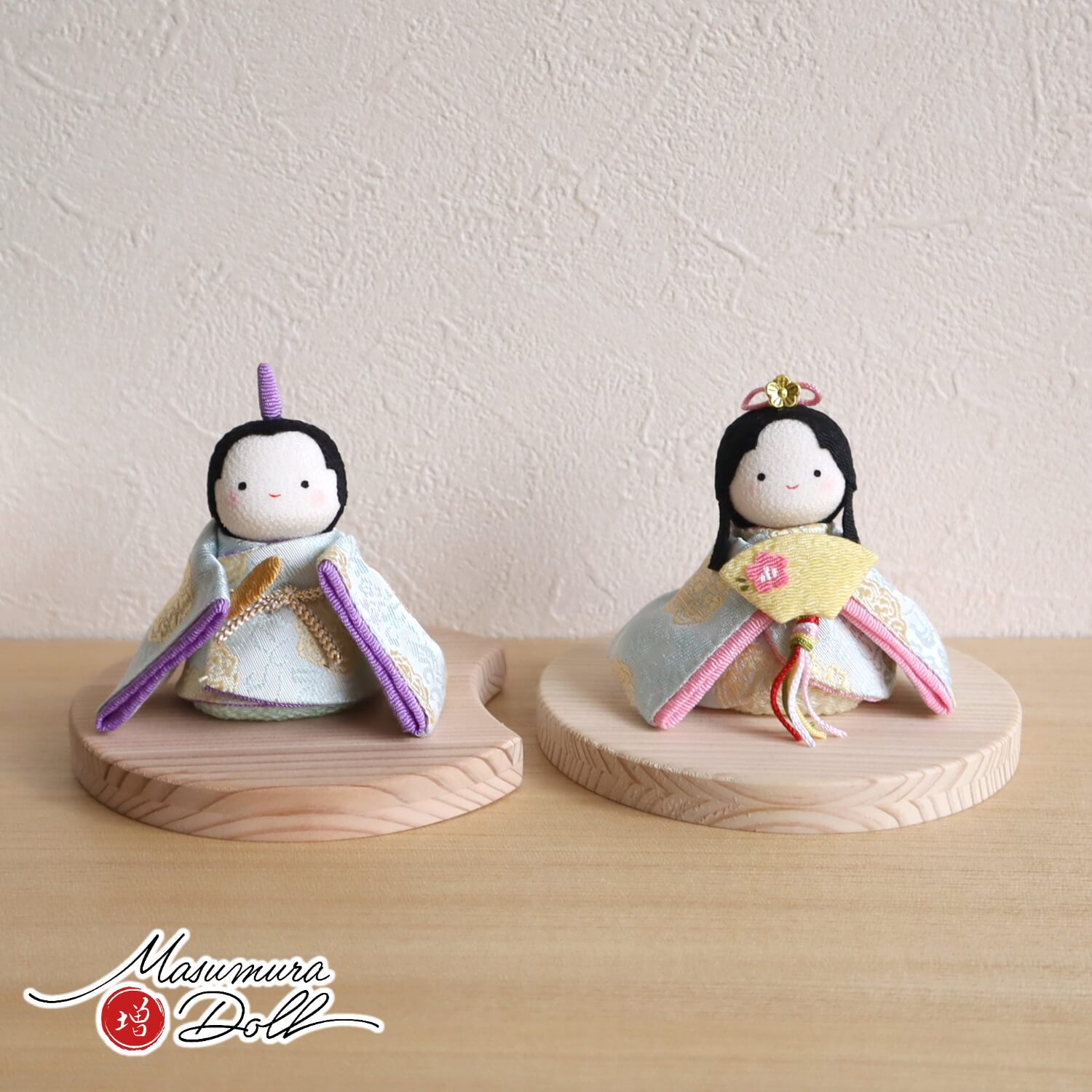 選べる二種類 ☆ (白地色々丸/水色唐花)京都ちりめん細工増村別注