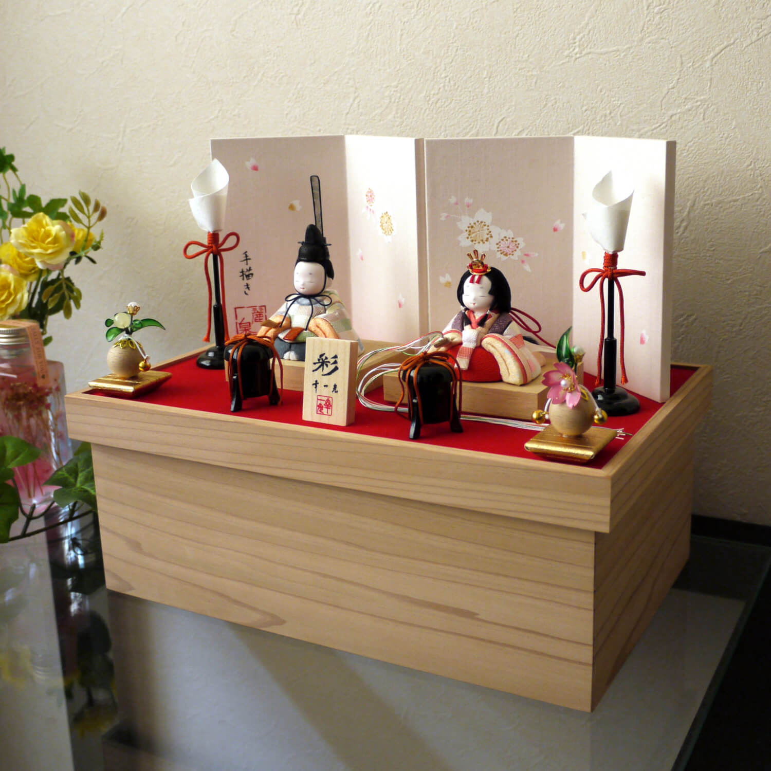 贅沢屋の aya様専用 ことの木製ひな人形 5人飾り 収納箱付き 知育玩具