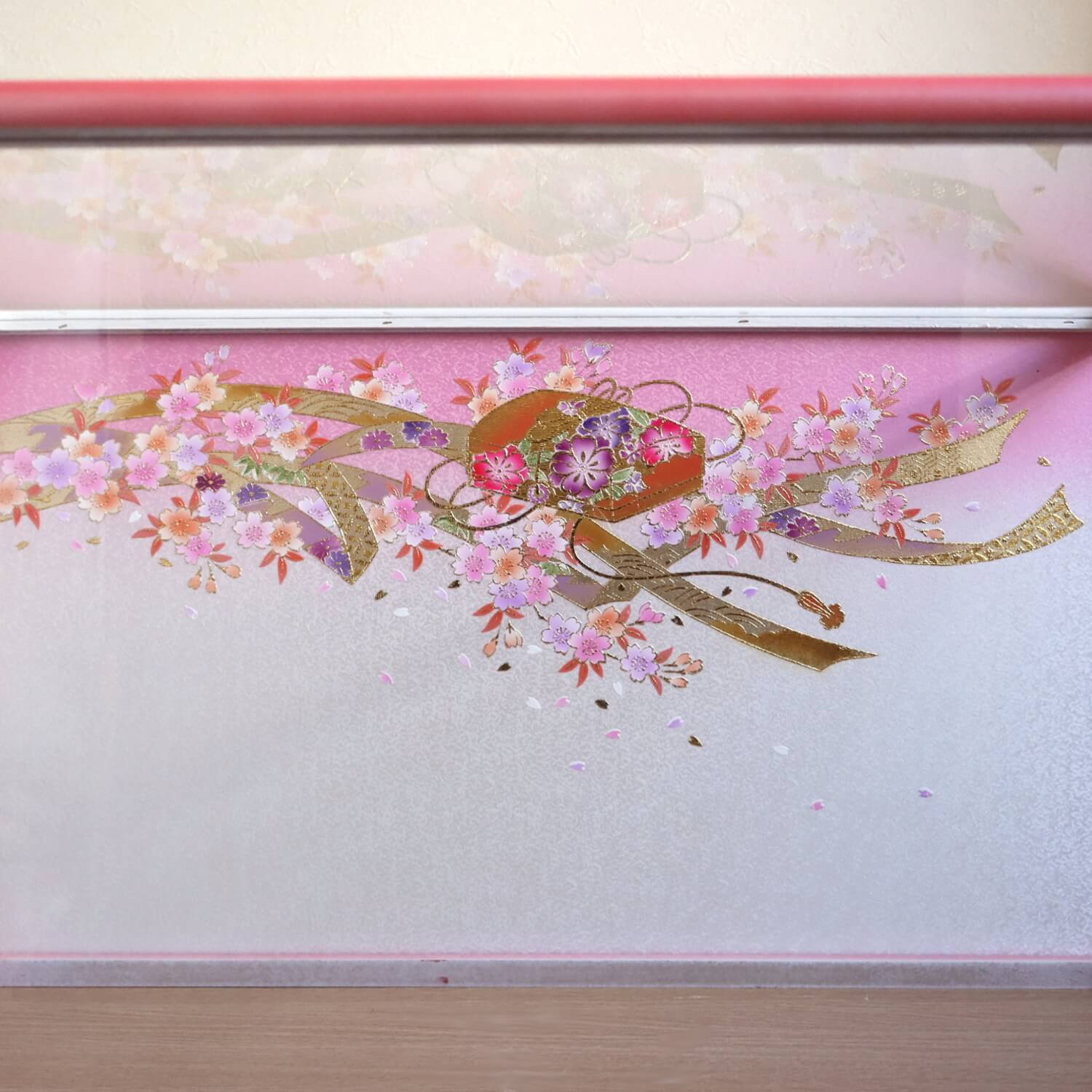 ひな人形セット ピンク 桜の装飾 雛人形 ひな人形【選べる2種類】咲良 さくら 間口58cm ケース
