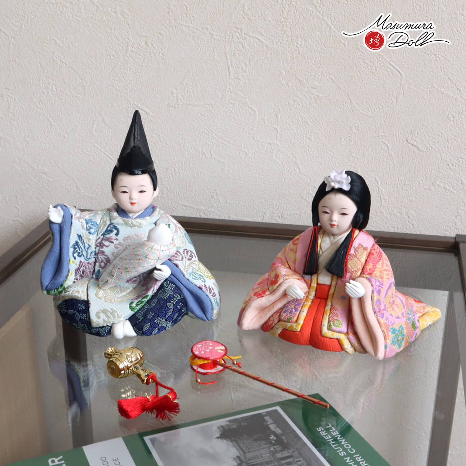 新作 木目込み人形 吉祥花 予祝 赤ちゃん L型屏風(金銀段違い