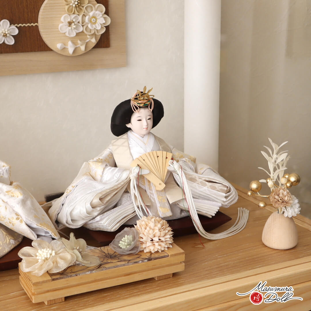 雛人形 ケース飾り アクリル コンパクト つまみ細工 モダン おしゃれ