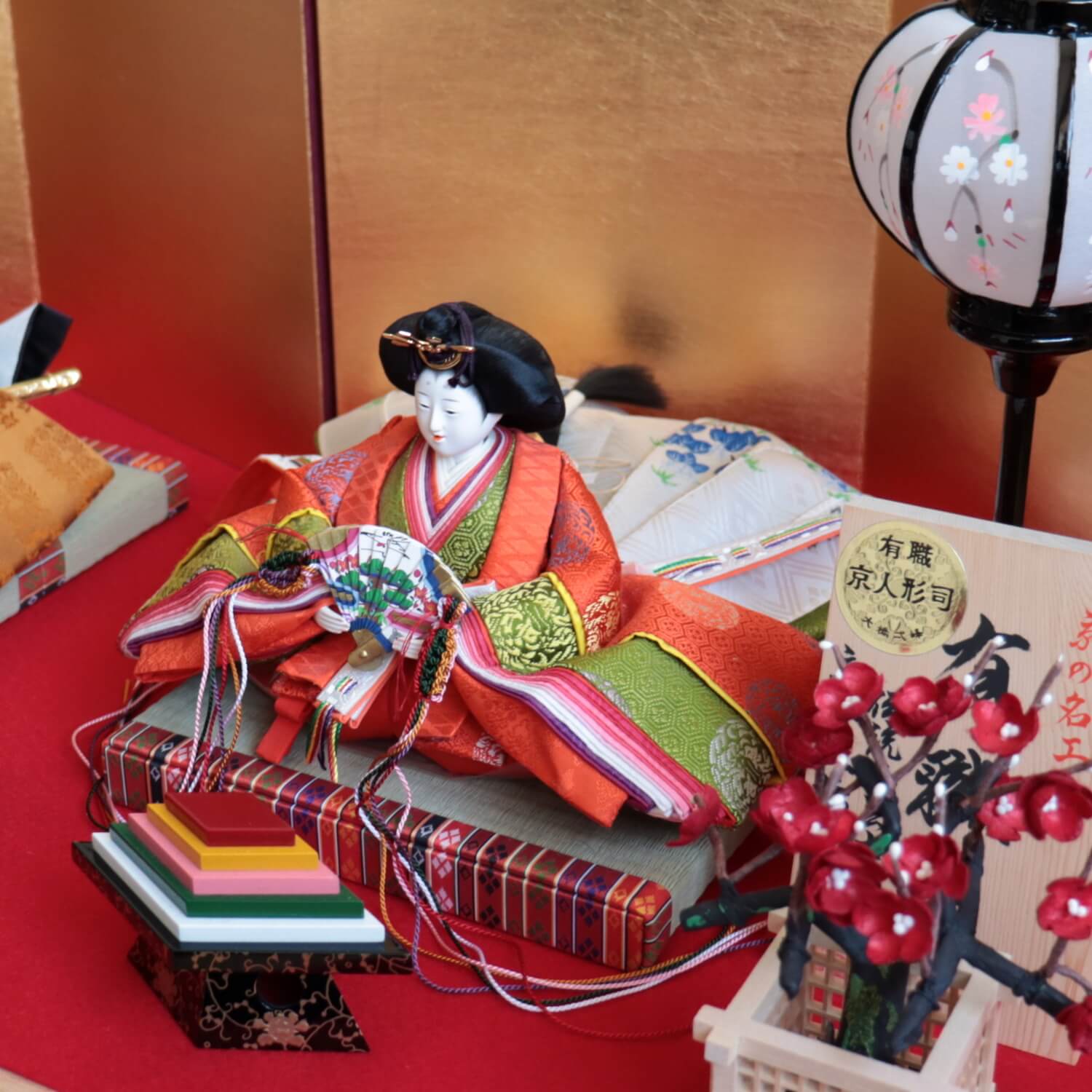 TOKOTOKO 髪飾り付き お雛様 咲(さき)   雛人形 雛飾り コンパクト 初節句 西陣織