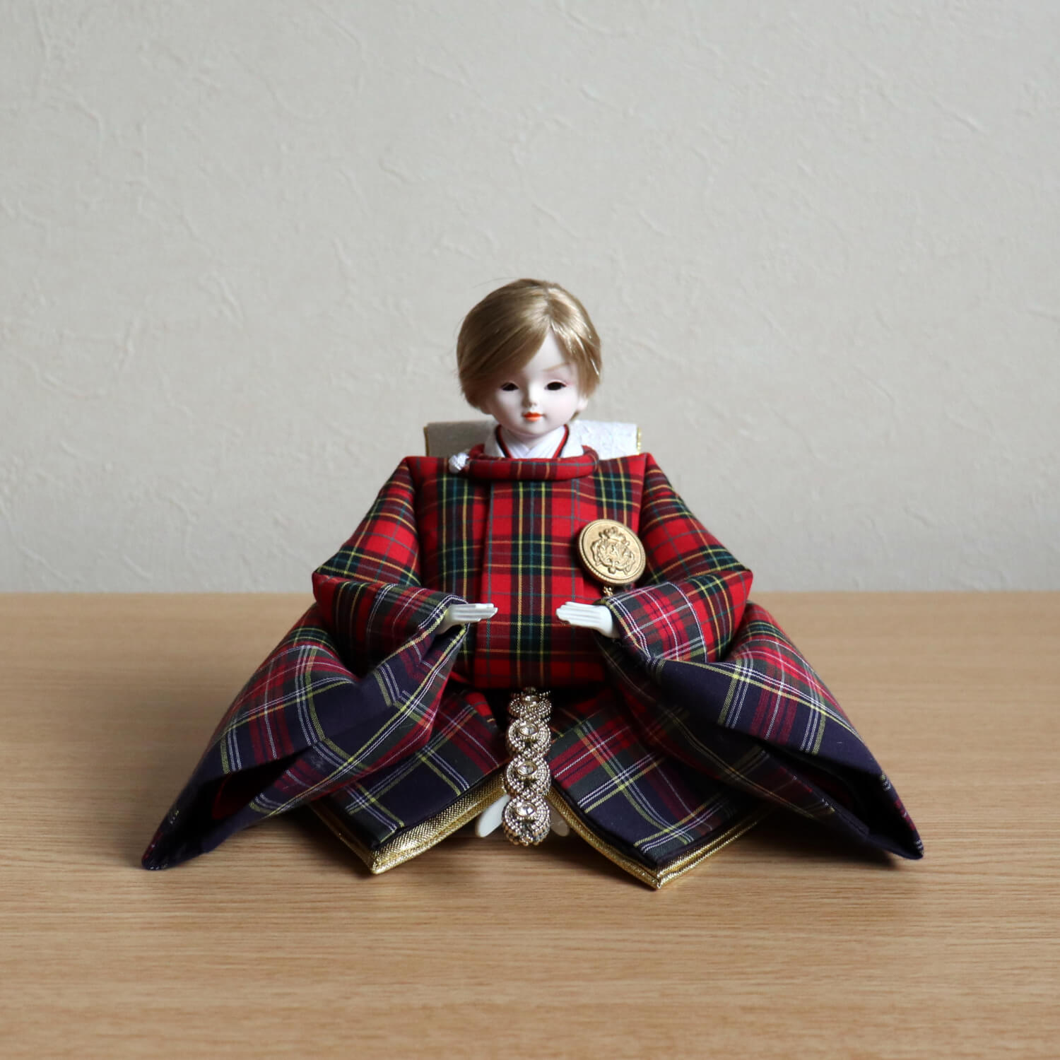 残りわずか スタイリッシュ雛人形シリーズ タータンチェック 屏風二曲